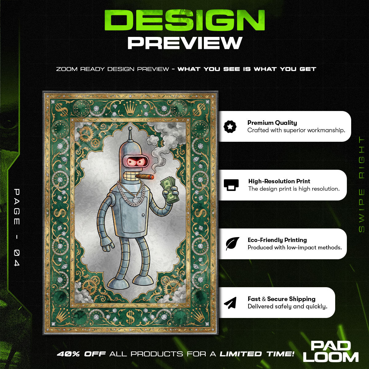 Decor character design printed on rug