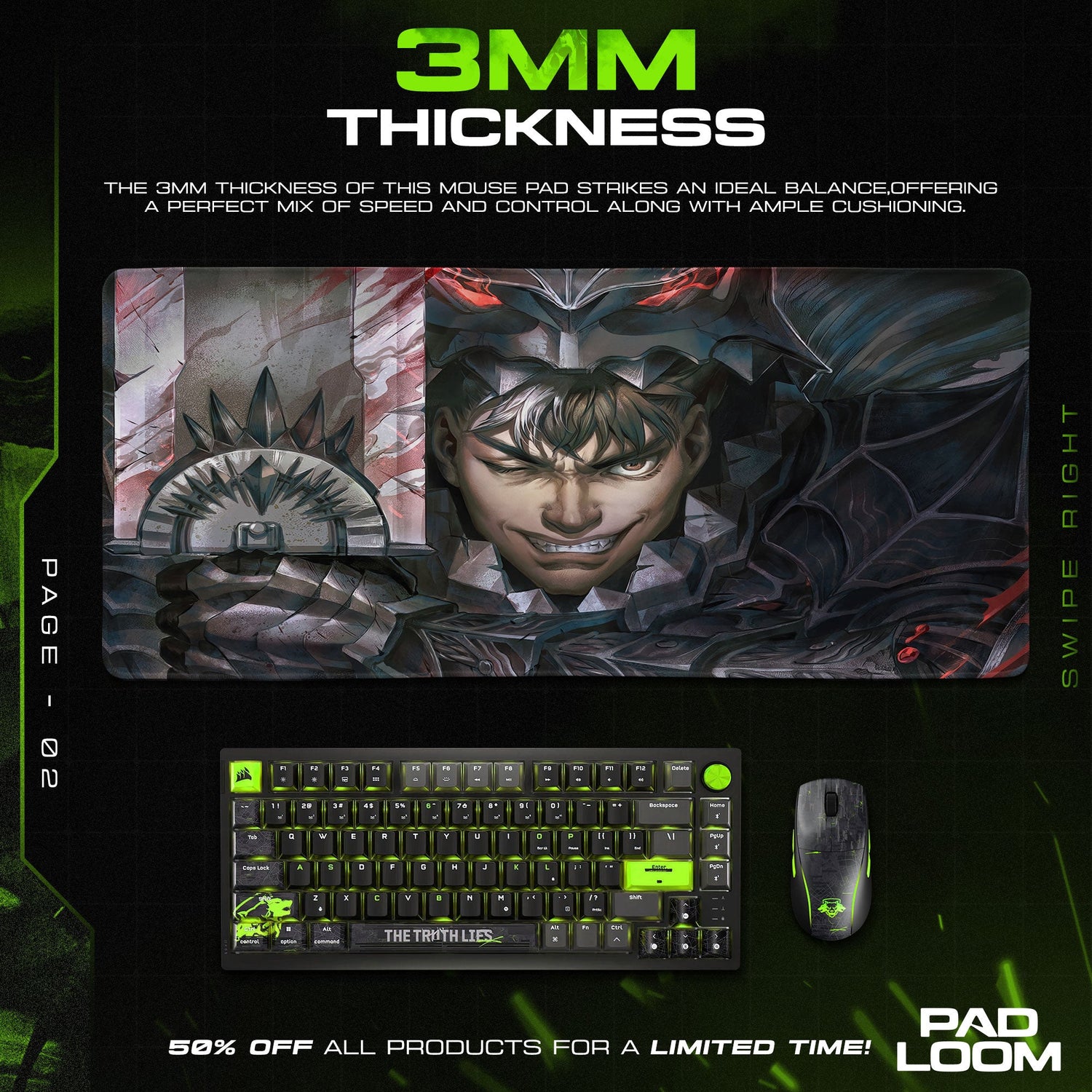 Berserk Armor Guts Mouse Pad - Savage Anime Gaming Desk Mat Padloom