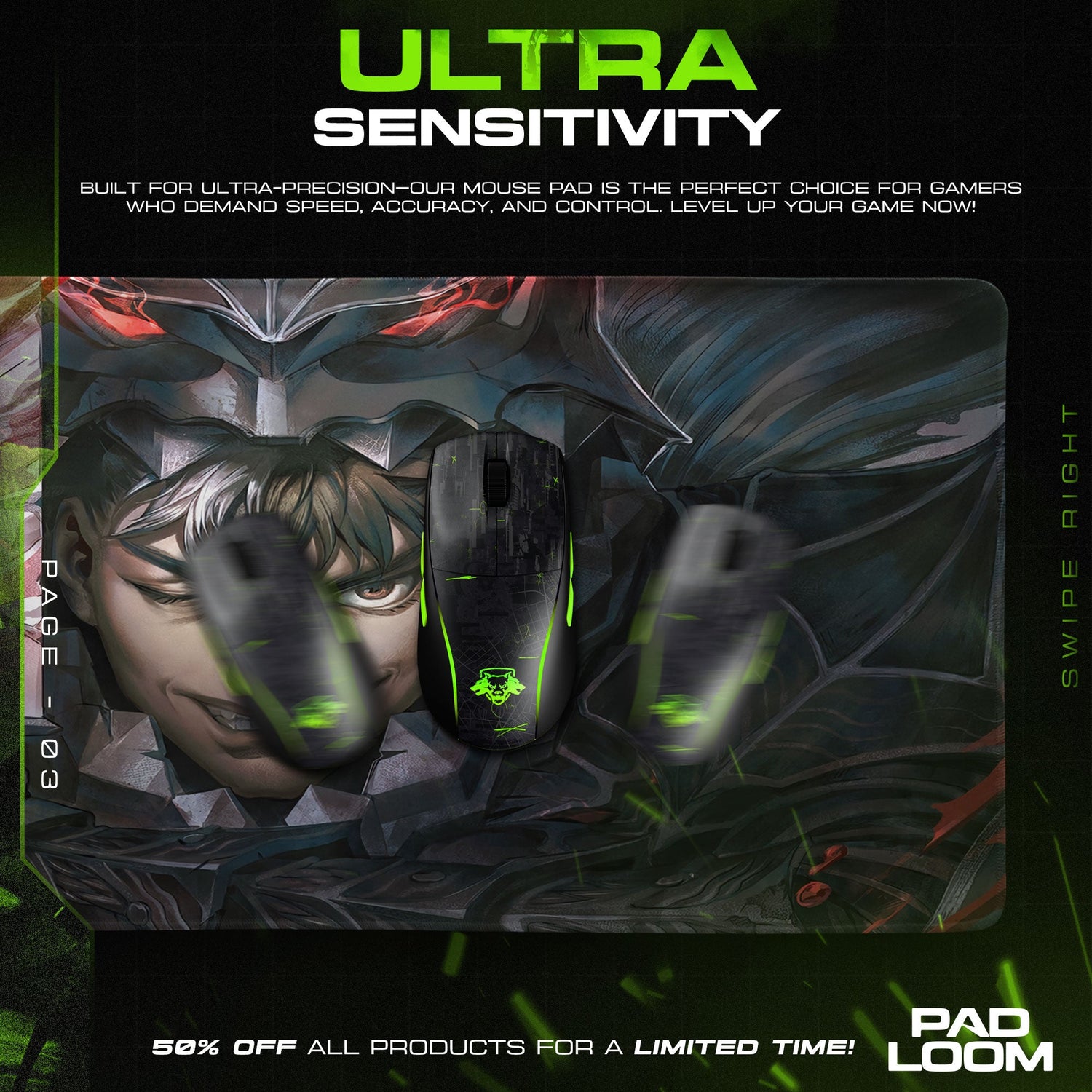 Berserk Armor Guts Mouse Pad - Savage Anime Gaming Desk Mat Padloom