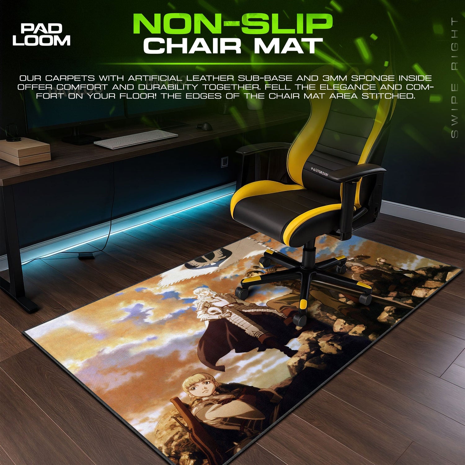 Berserk Band of the Hawk Mouse Pad - Golden Age Anime Desk Mat Padloom