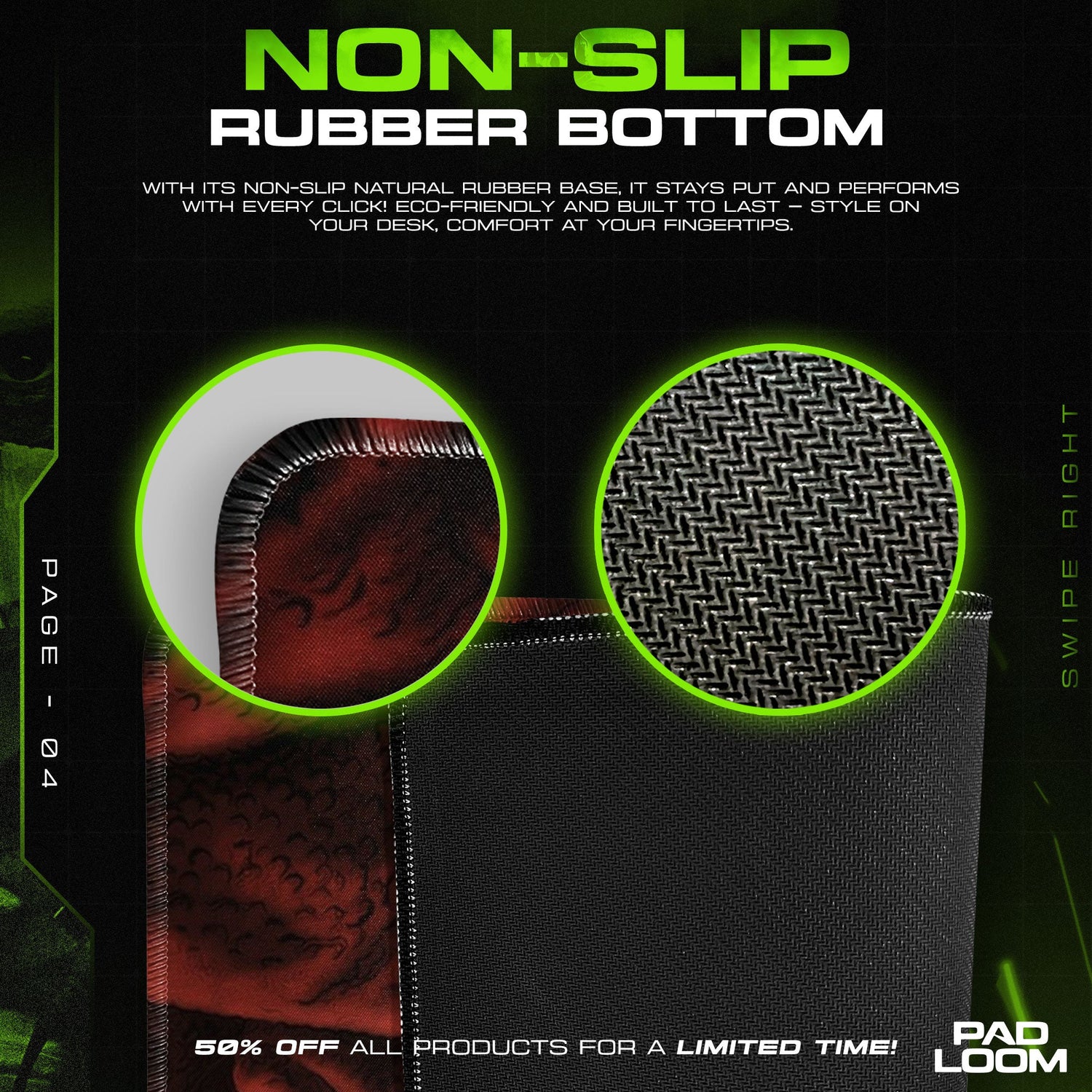 Berserk Black Swordsman Mouse Pad - Dark Anime Gaming Desk Mat Padloom