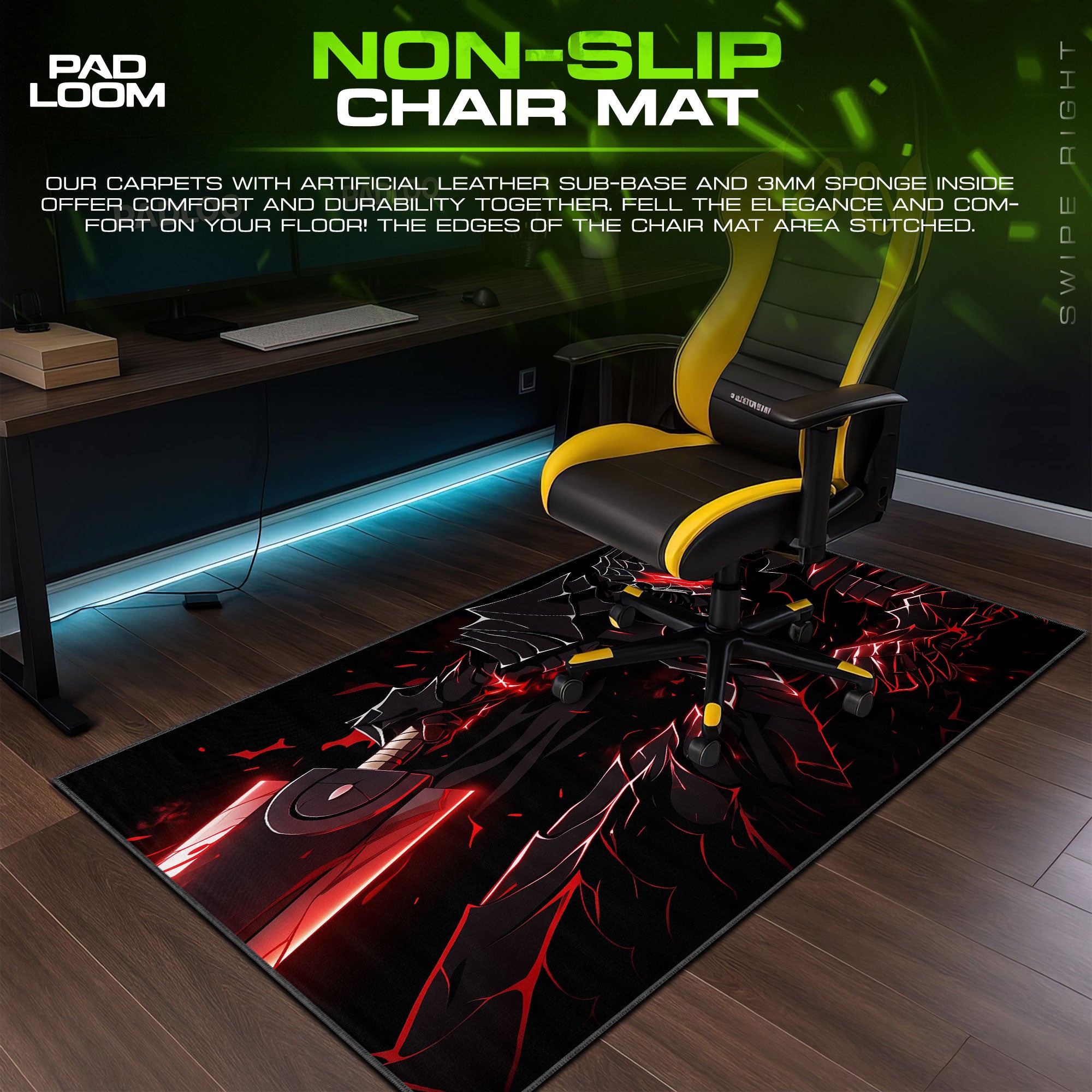 Berserk Crimson Blade Mouse Pad, Dark Anime Gaming Desk Mat