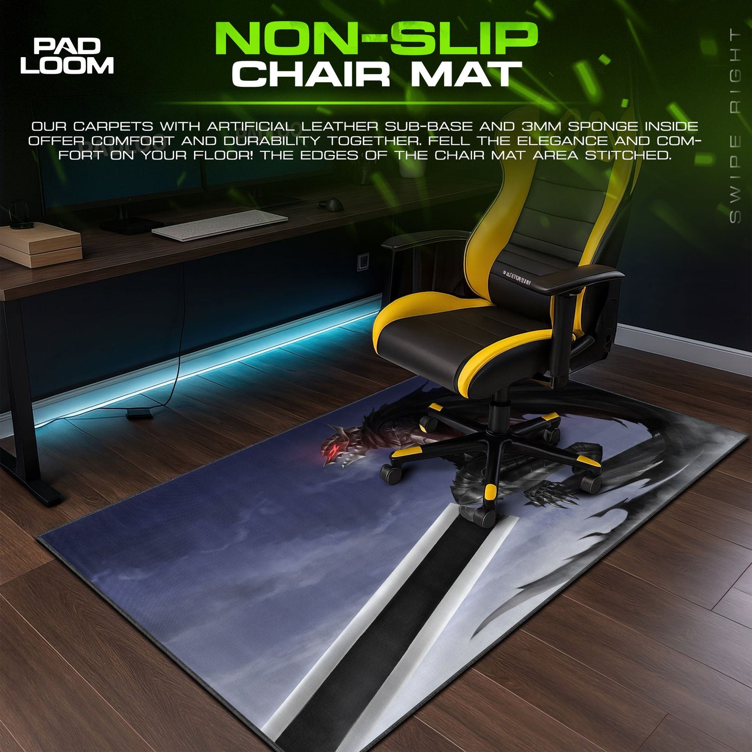 Berserk Dragon Slayer Mouse Pad - Dark Fantasy Gaming Desk Mat Padloom