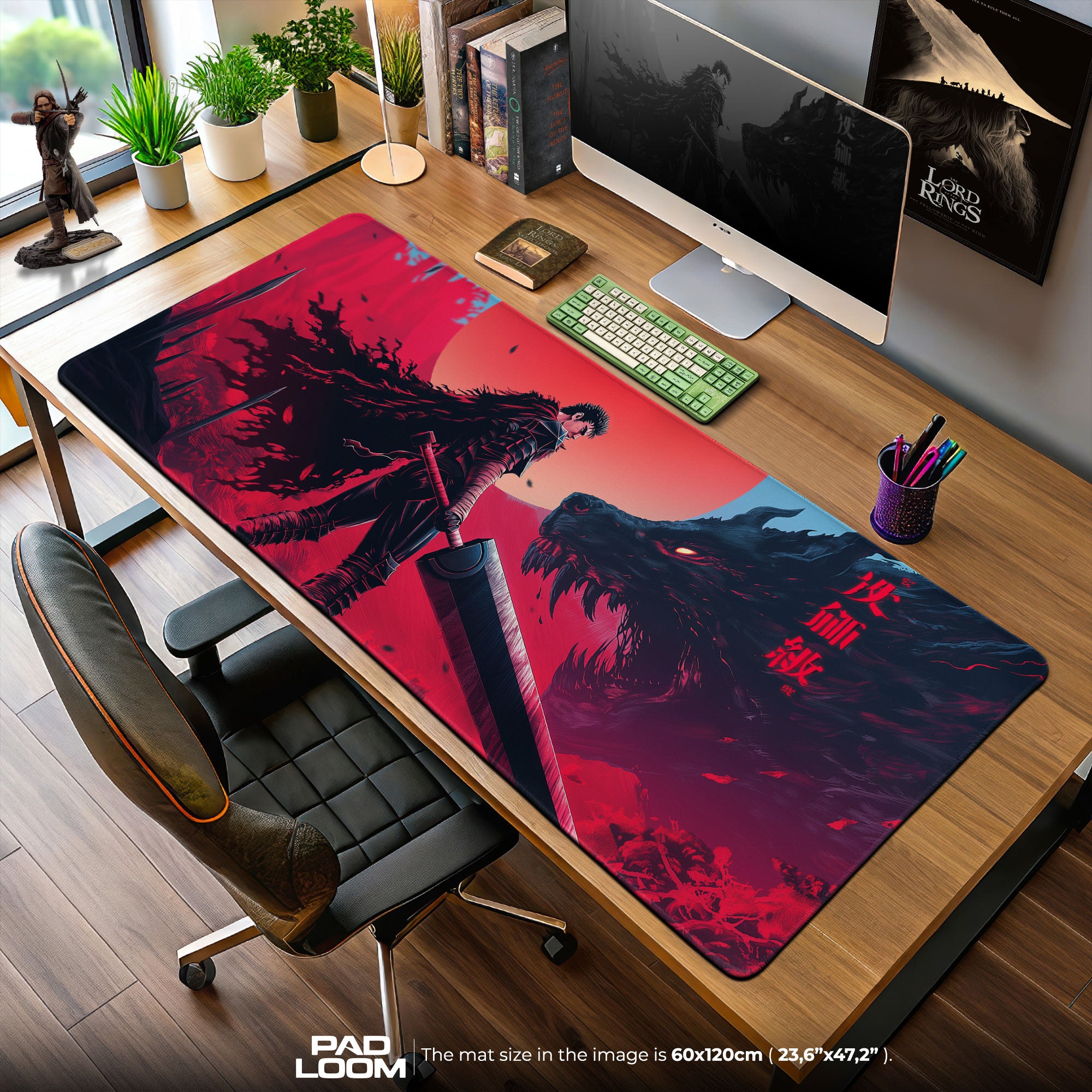 Berserk Dragonslayer Blade Mouse Pad, Anime Gaming Desk Mat