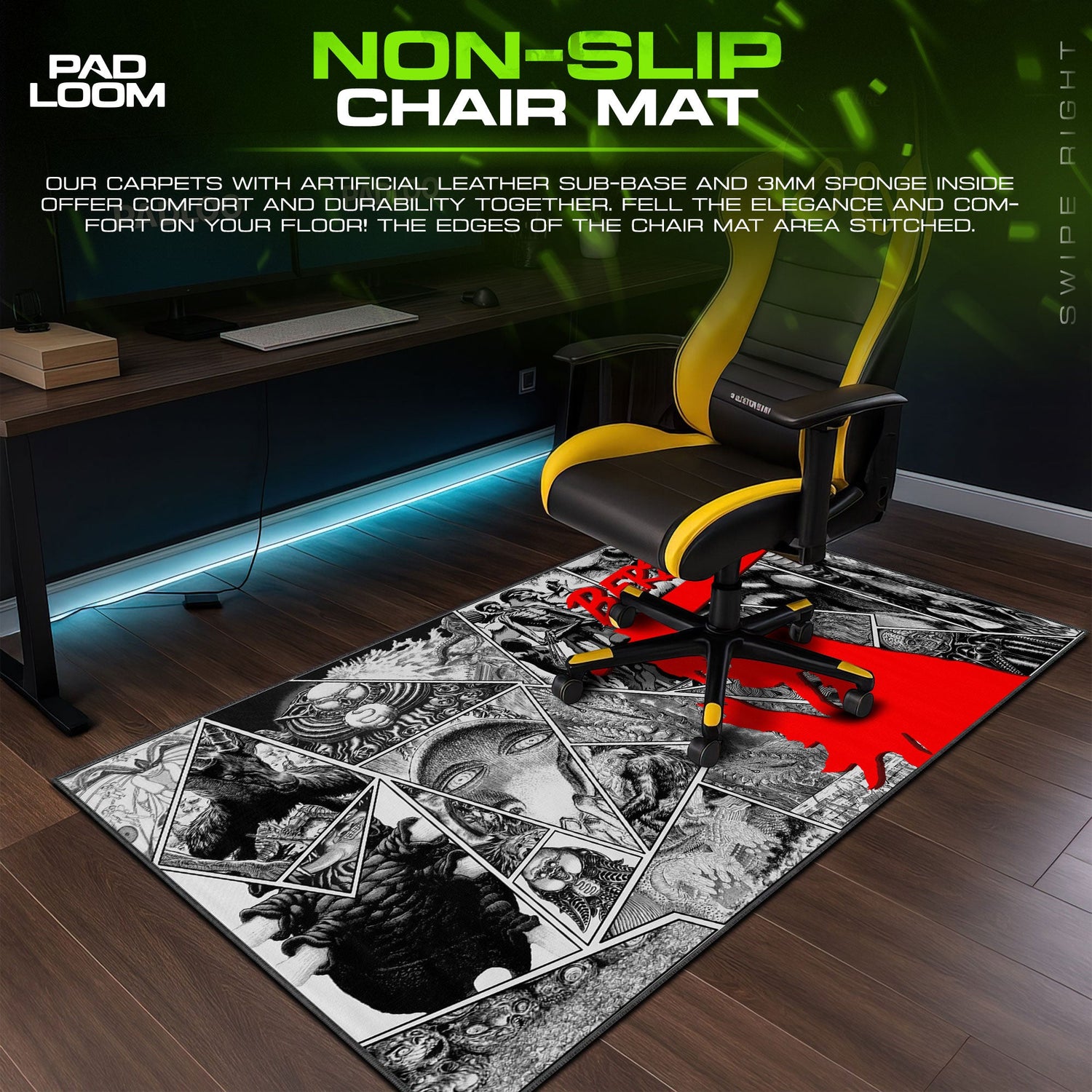 Berserk Eclipse Scene Mouse Pad, Anime Gaming Desk Mat Padloom