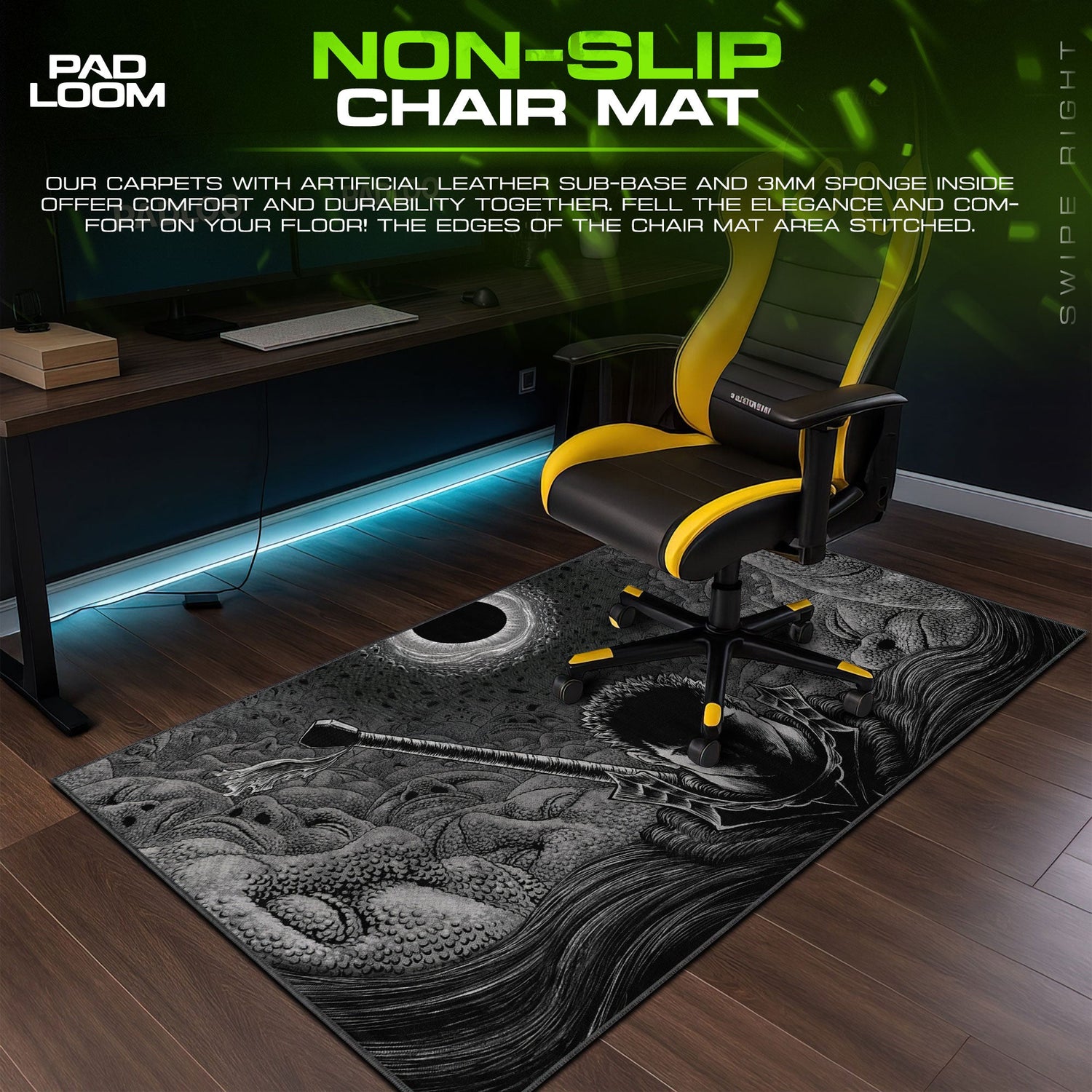 Berserk Eclipse Shadows Mouse Pad - Monochrome Anime Gaming Desk Mat Padloom