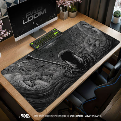 Berserk Eclipse Shadows Mouse Pad - Monochrome Anime Gaming Desk Mat