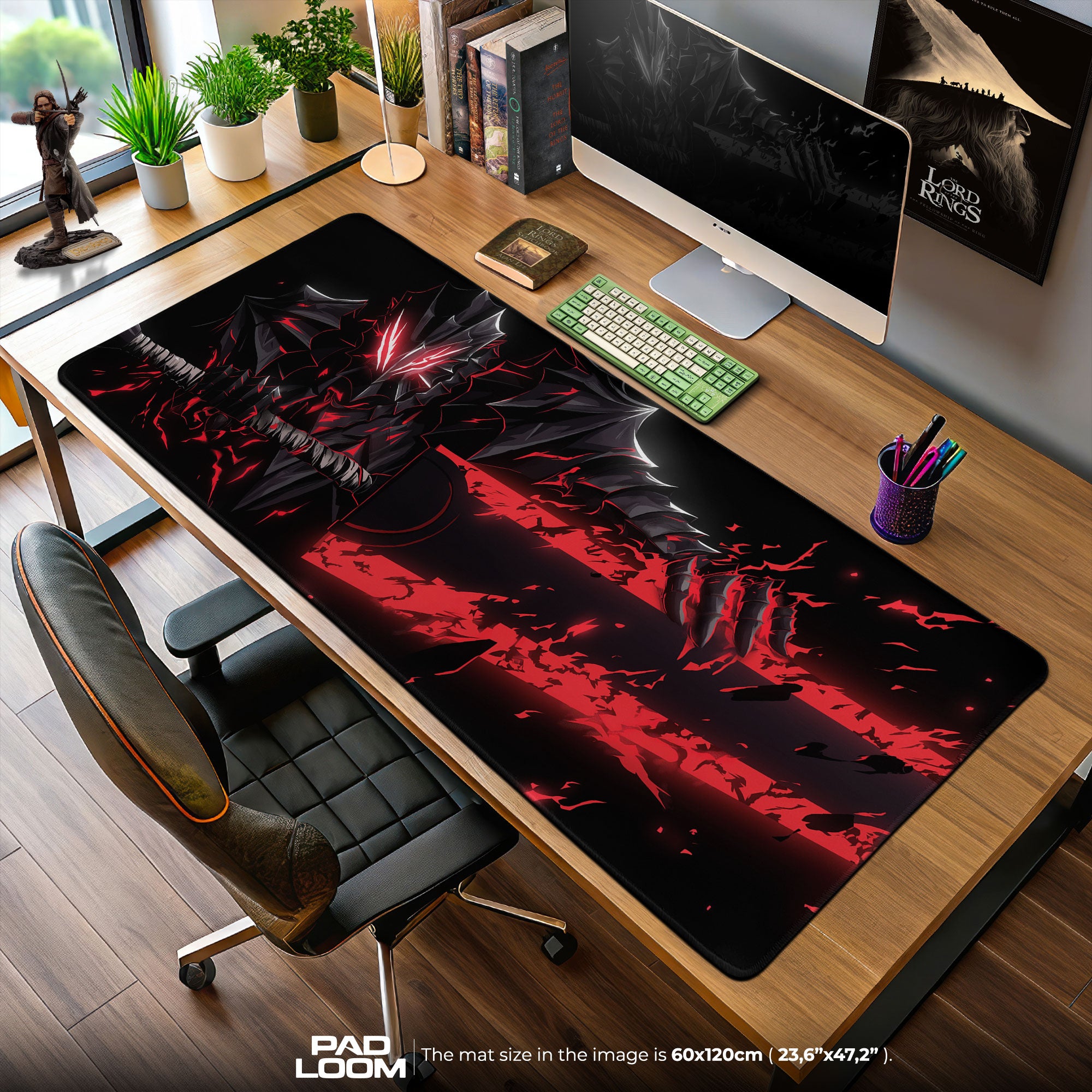 Berserk Eclipse Strike Mouse Pad, Dark Anime Gaming Desk Mat