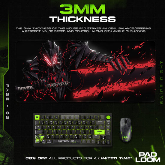 Berserk Eclipse Strike Mouse Pad, Dark Anime Gaming Desk Mat – Padloom