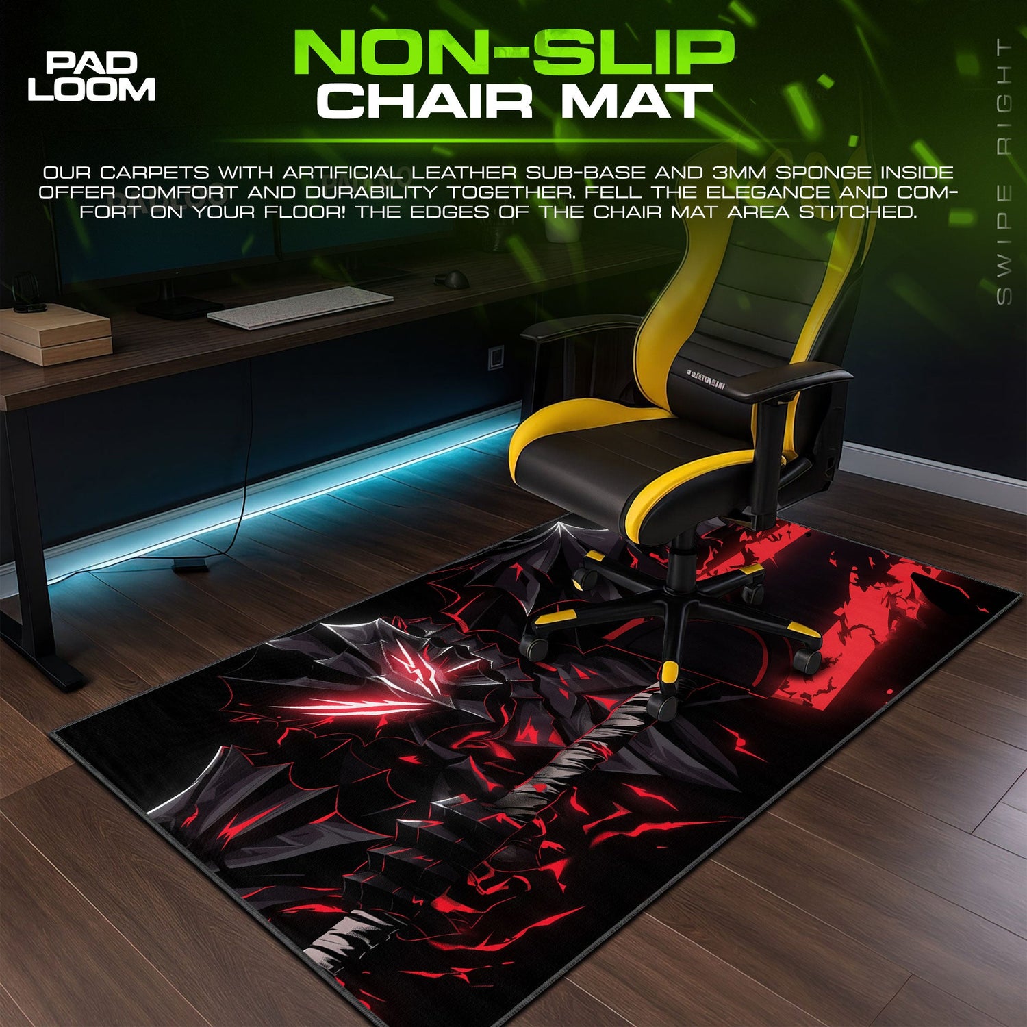 Berserk Eclipse Strike Mouse Pad, Dark Anime Gaming Desk Mat Padloom