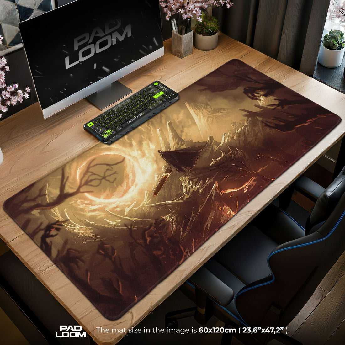 Berserk Eclipse Warrior Mouse Pad - Dark Fantasy Gaming Desk Mat Padloom