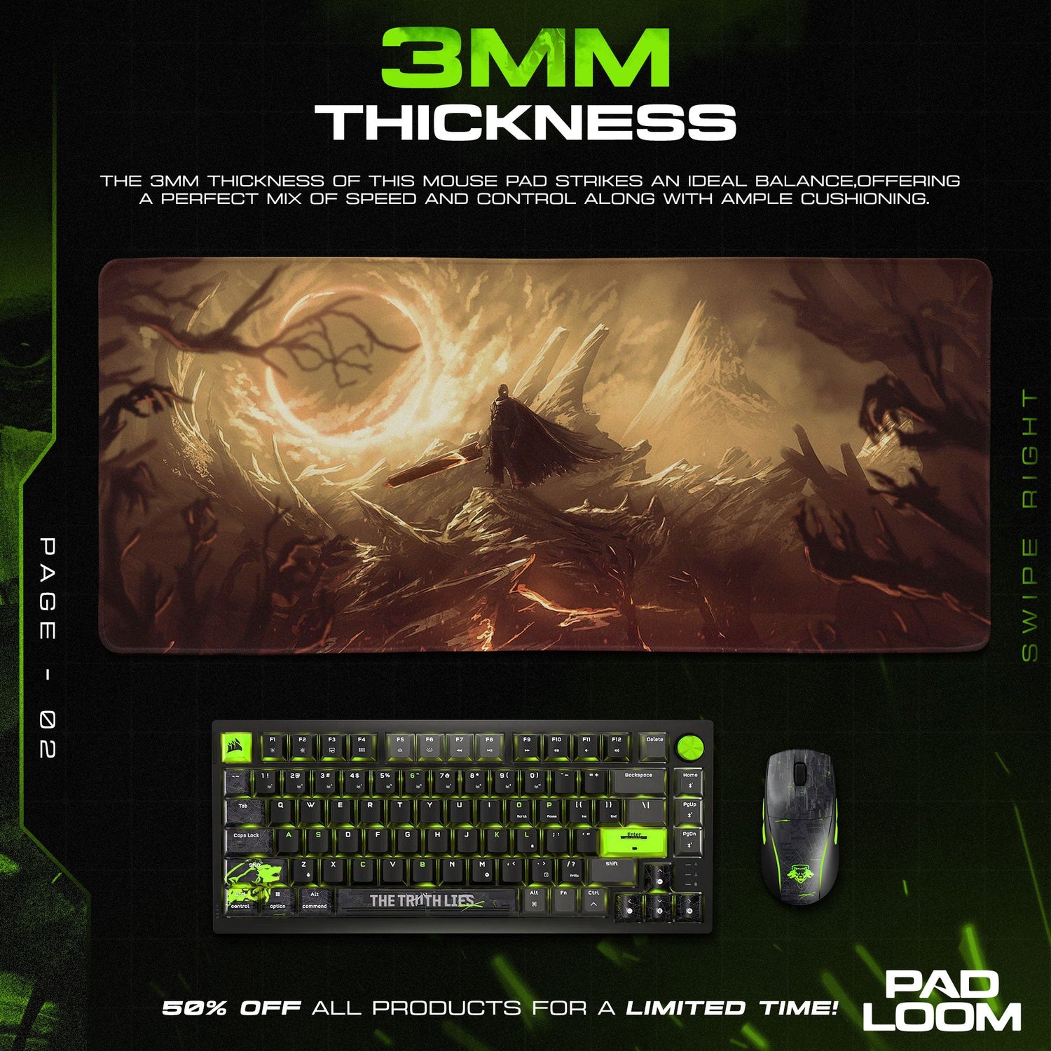 Berserk Eclipse Warrior Mouse Pad - Dark Fantasy Gaming Desk Mat Padloom