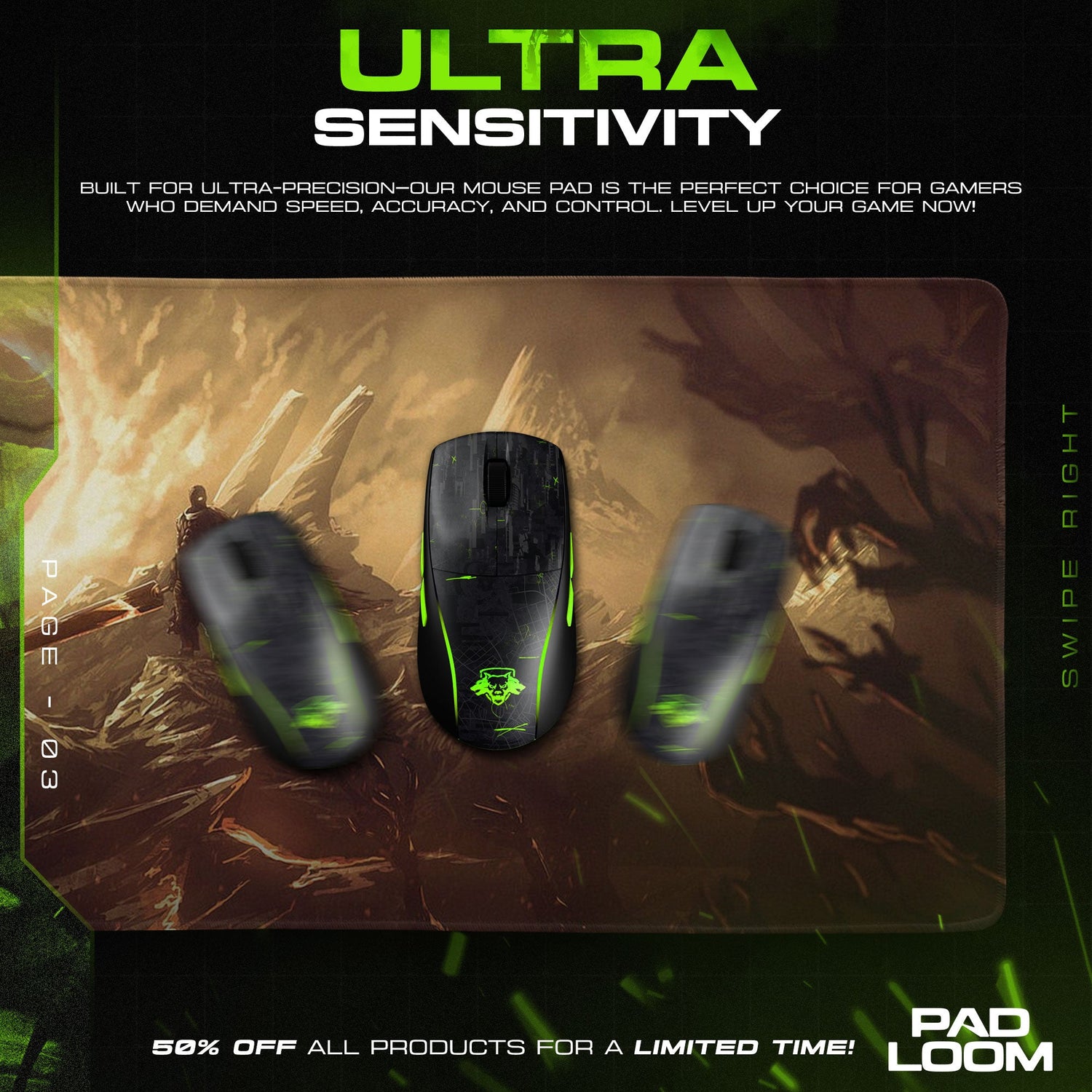 Berserk Eclipse Warrior Mouse Pad - Dark Fantasy Gaming Desk Mat Padloom