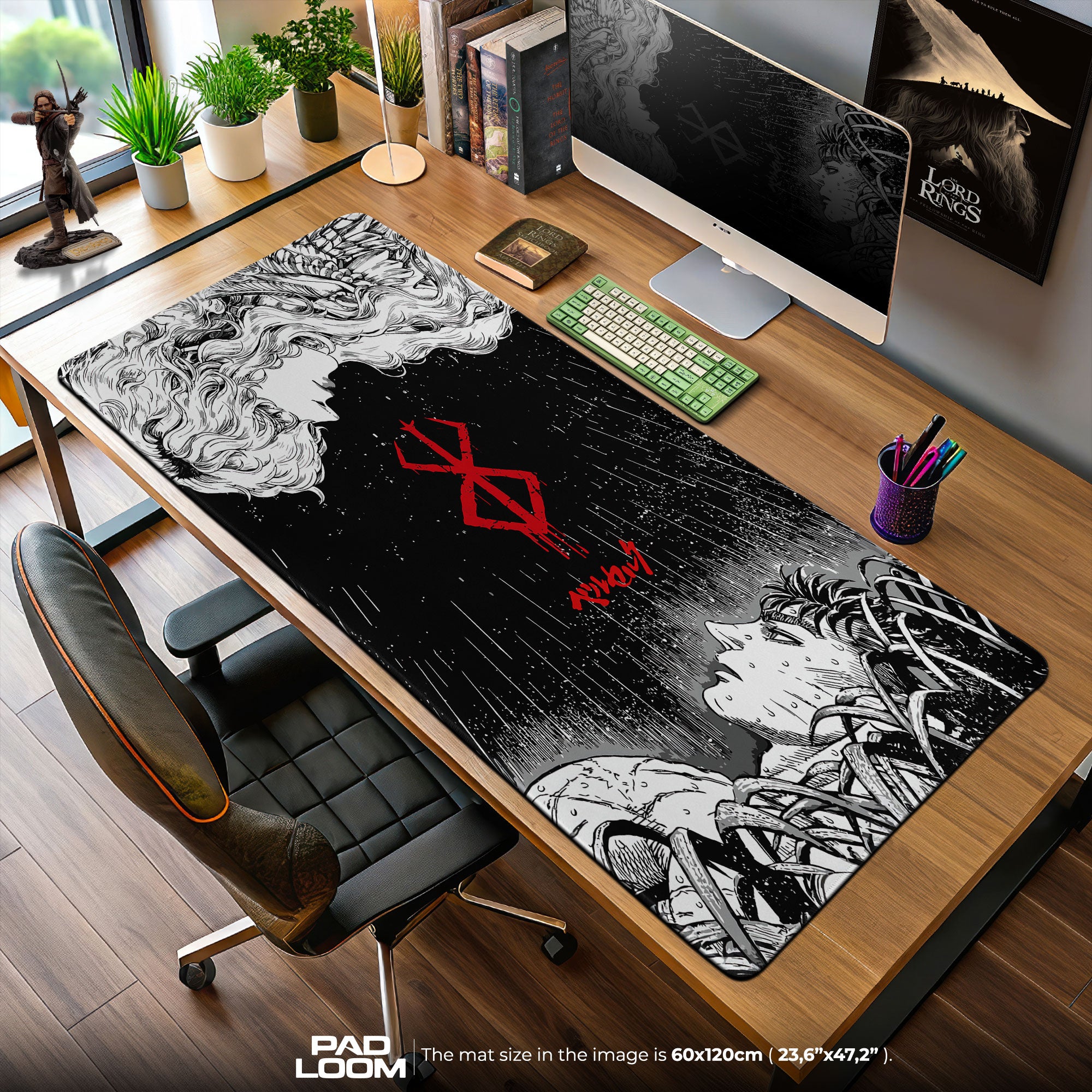 Berserk Griffith & Femto Mouse Pad, Anime Gaming Desk Mat