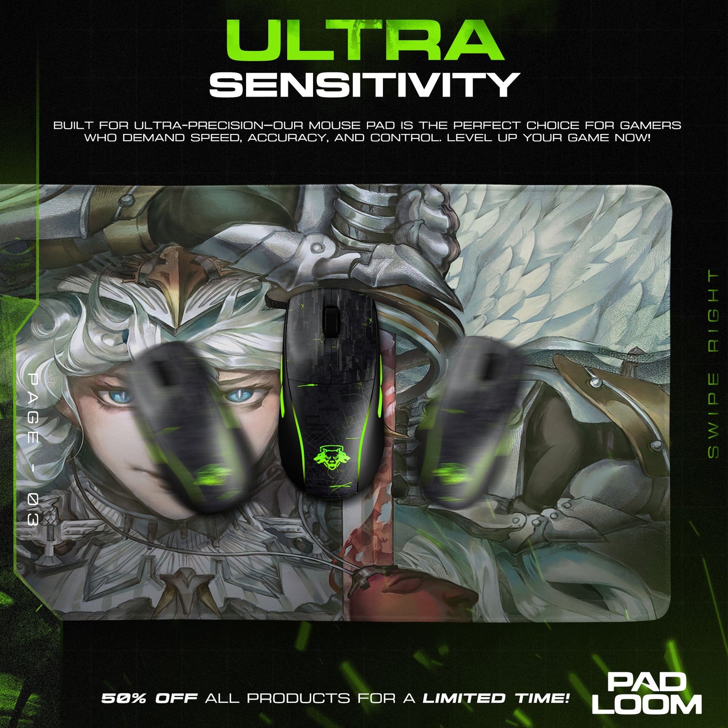 Berserk Griffith Hawk of Light Mouse Pad - Divine Anime Gaming Desk Mat Padloom