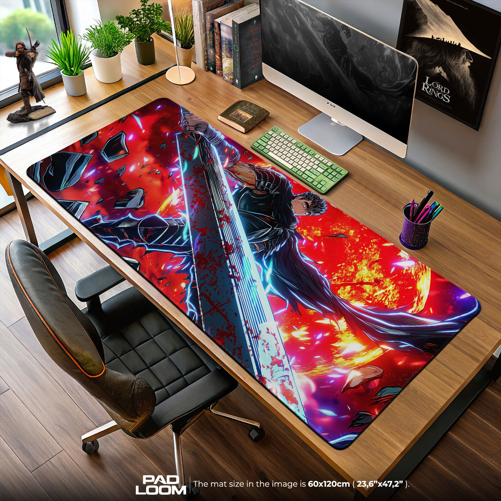Berserk Guts Bloodblade Mouse Pad, Eclipse Anime Gaming Desk Mat