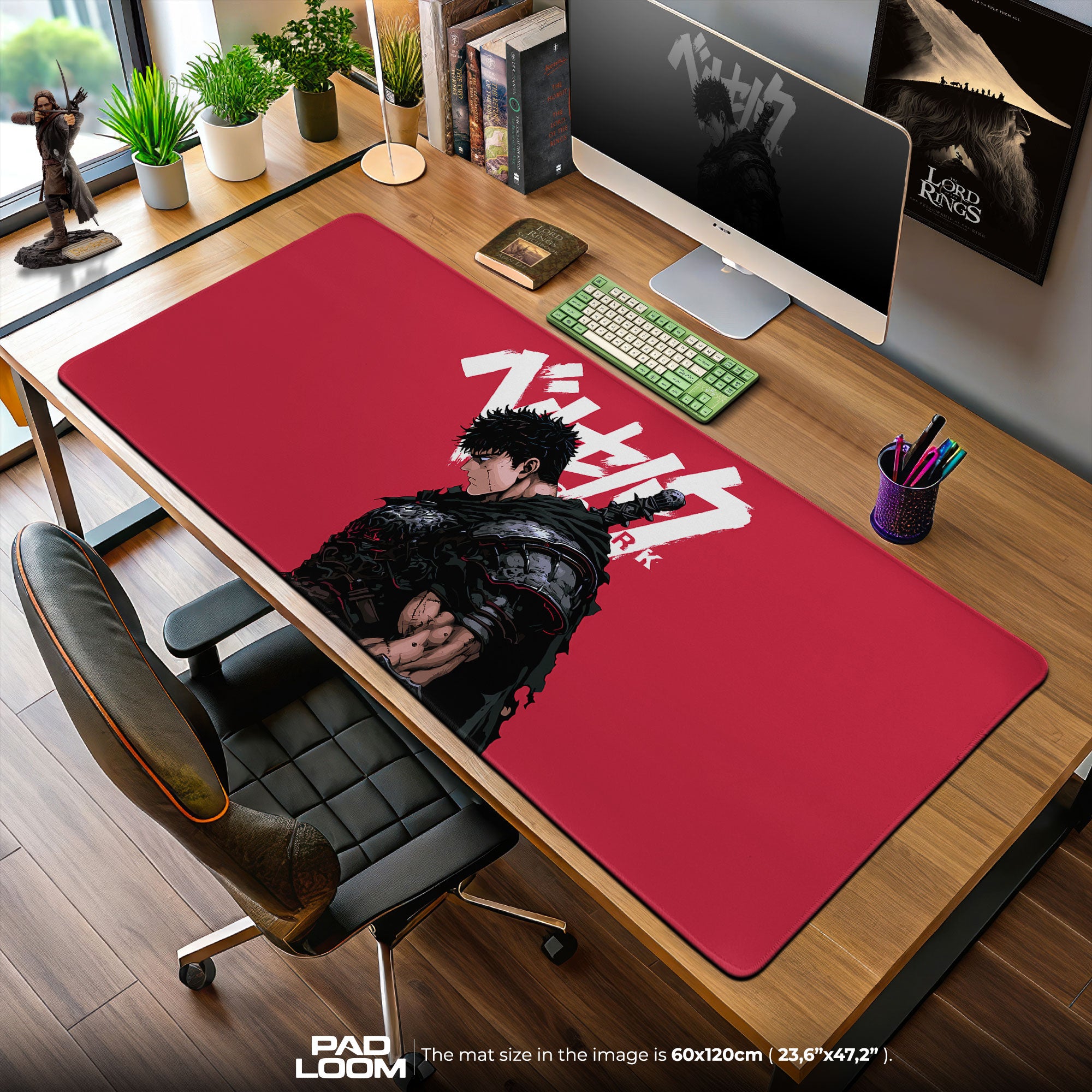 Berserk Guts Crimson Resolve Mauspad, Anime Gaming Schreibtischmatte