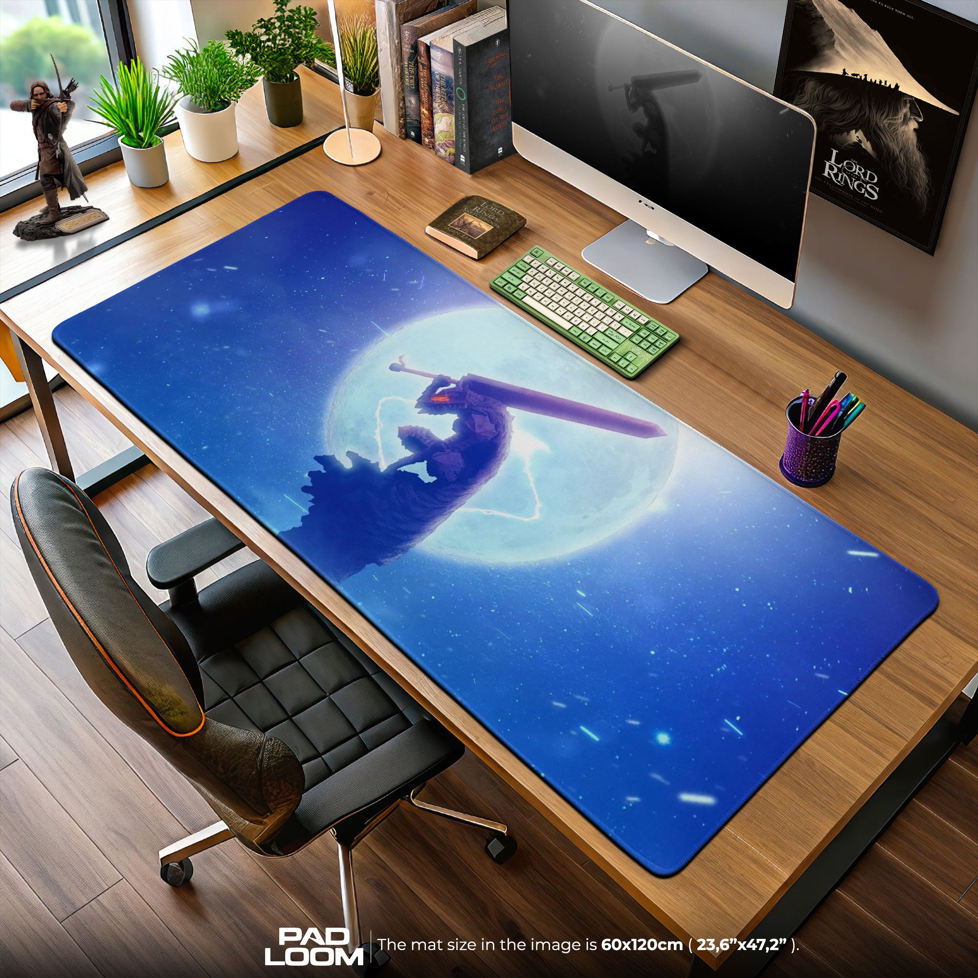 Berserk Guts Eclipse Mouse Pad, Anime Gaming Desk Mat
