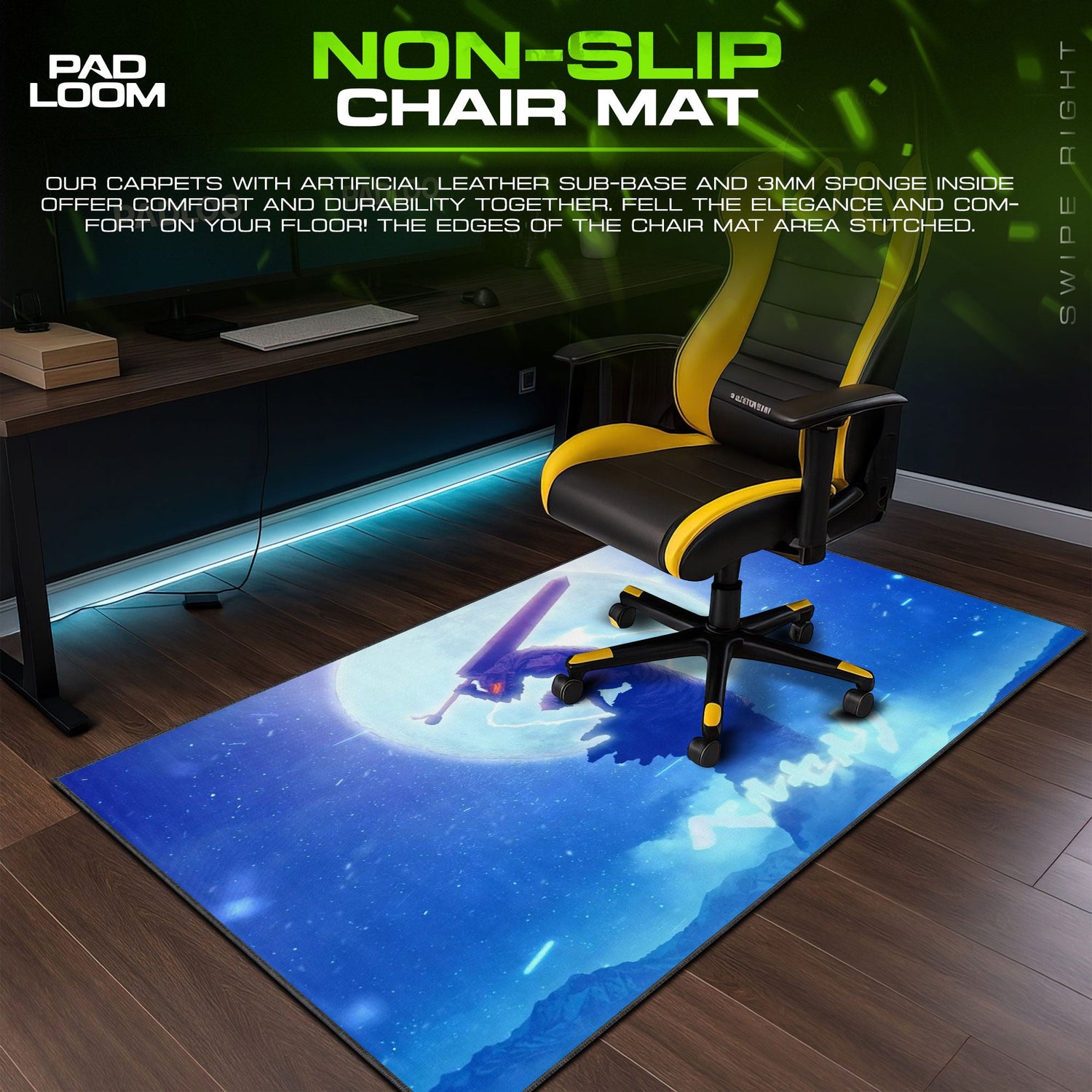 Berserk Guts Eclipse Mouse Pad, Anime Gaming Desk Mat Padloom