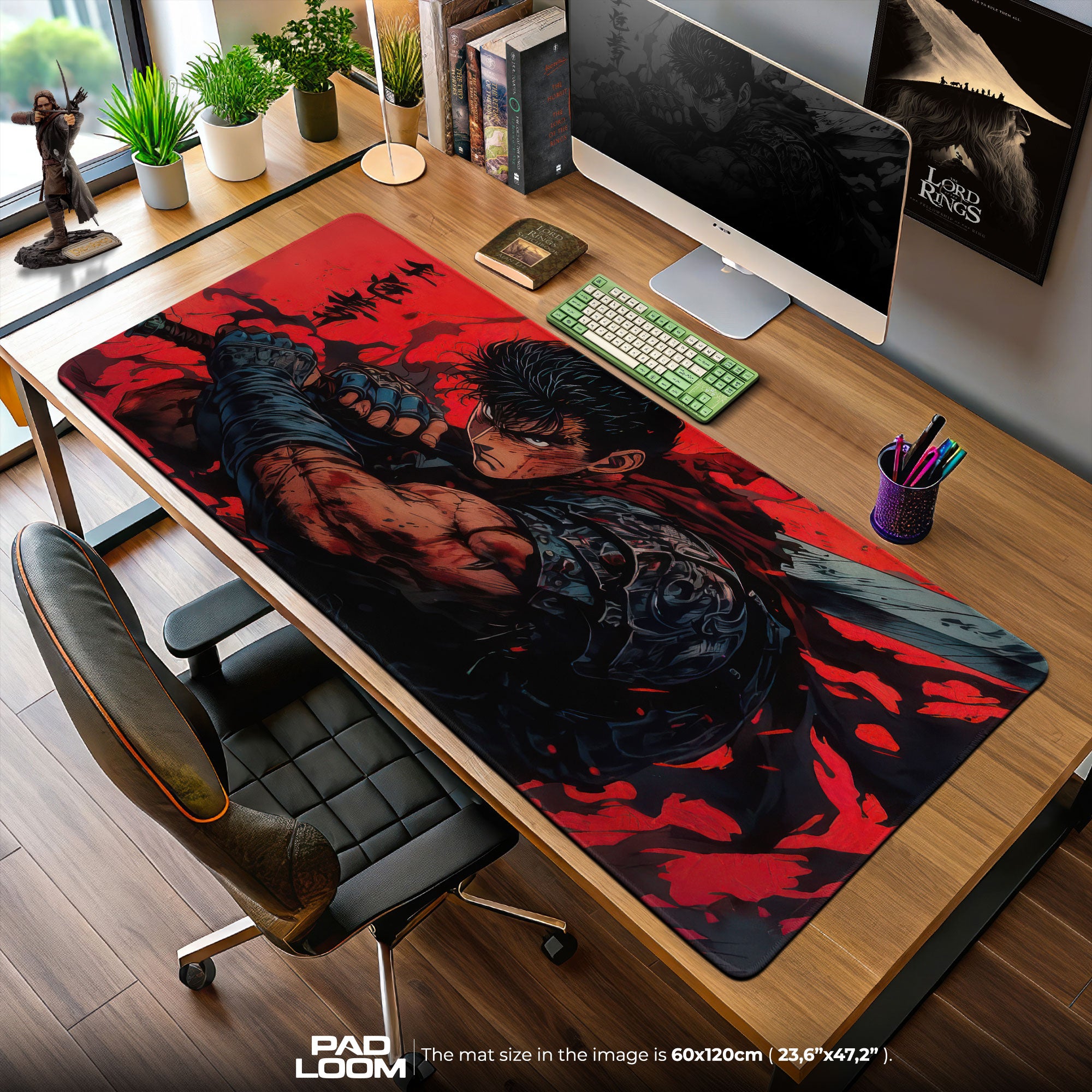 Berserk Guts Rage Mouse Pad, Anime Gamer Desk Mat
