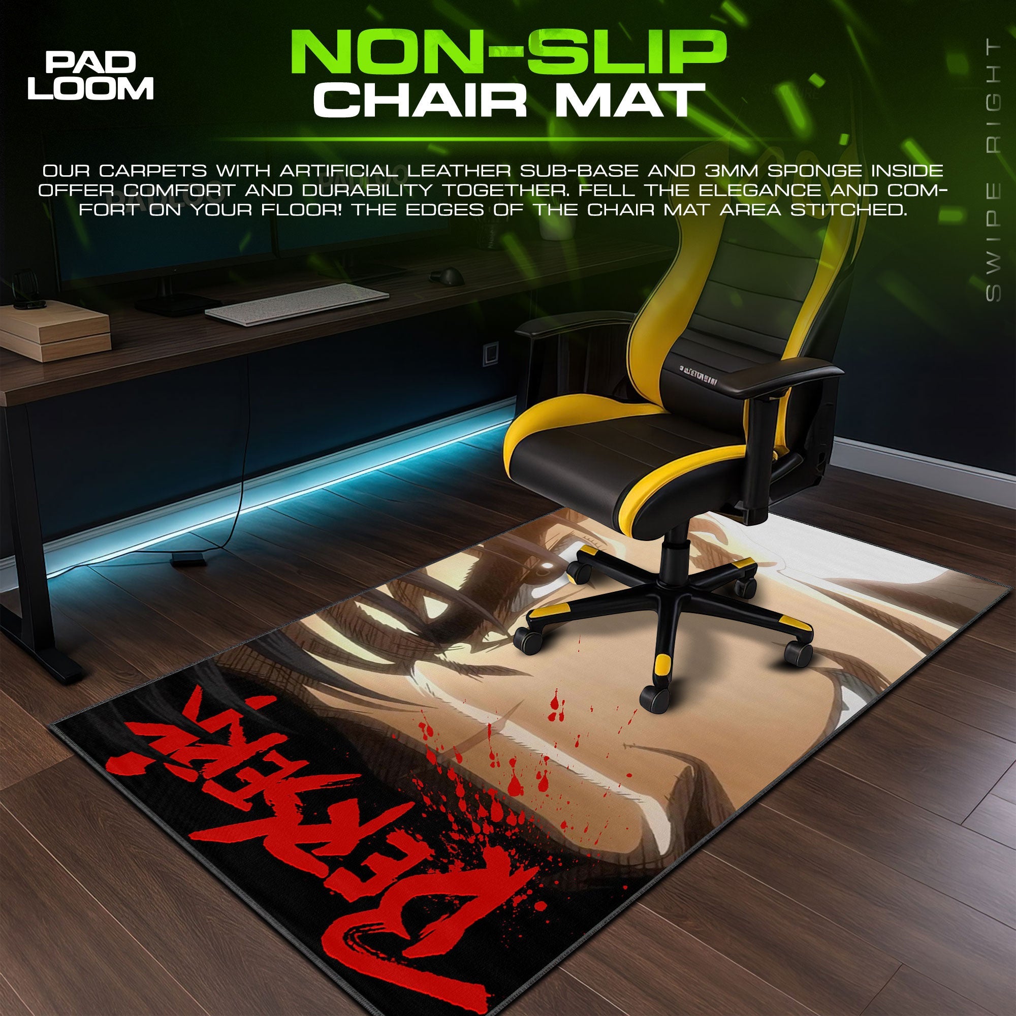 Berserk Guts Rage Mouse Pad - Anime Warrior Gaming Desk Mat Padloom