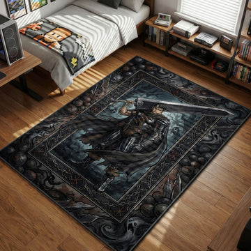 Berserk Guts Rug, Anime Swordsman Carpet