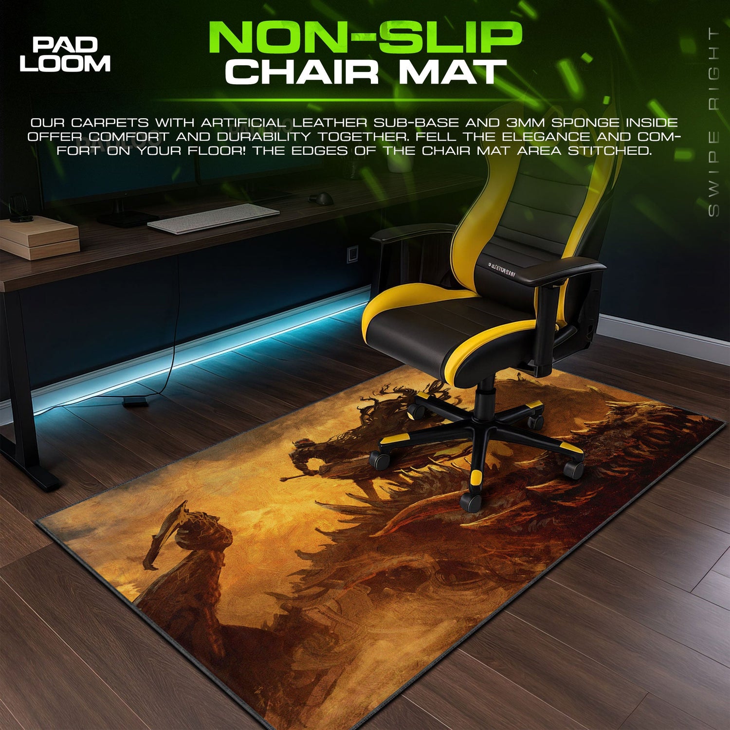 Berserk Mouse Pad, Dark Rider Gaming Desk Mat Padloom