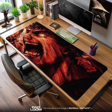 Berserk Rage Portrait Mouse Pad, Anime Gaming Desk Mat