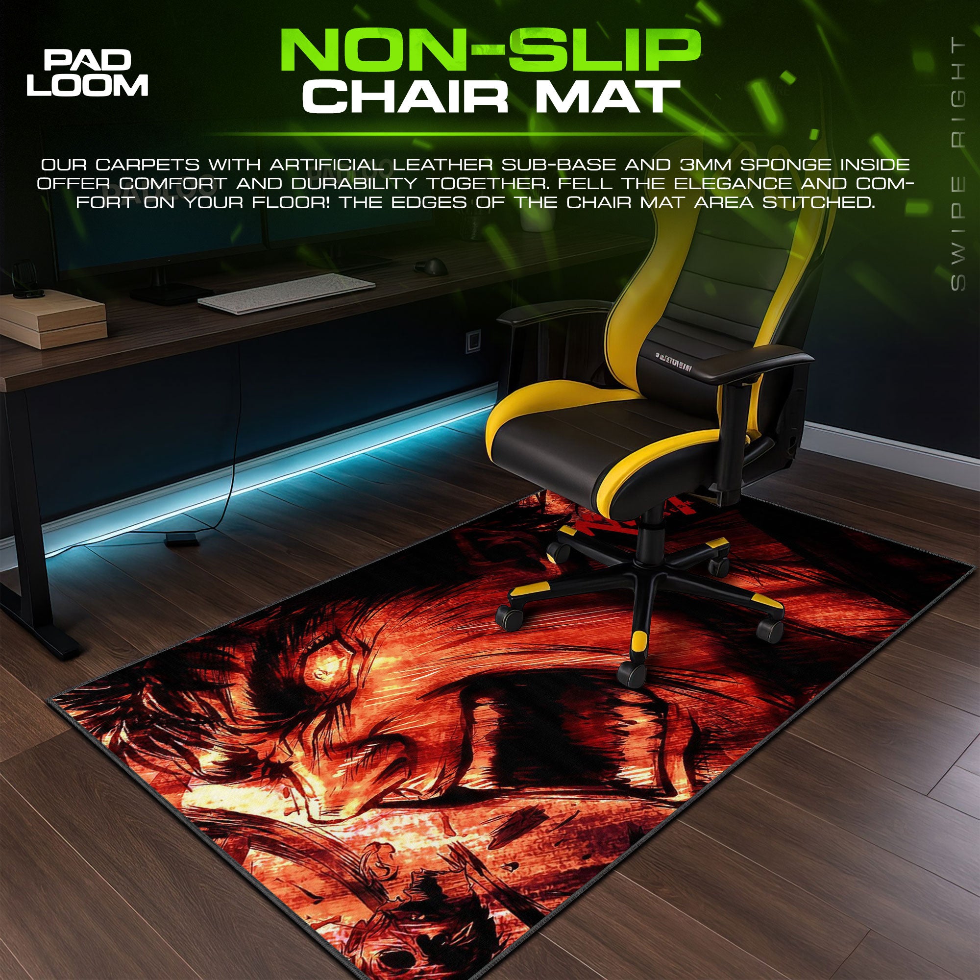 Berserk Rage Portrait Mouse Pad, Anime Gaming Desk Mat