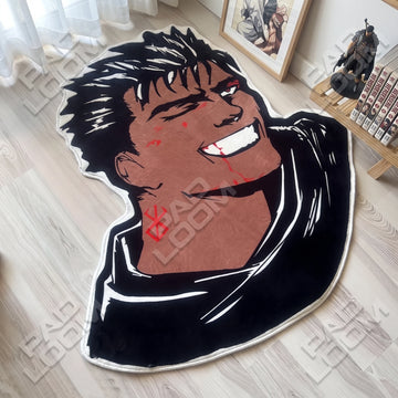 Berserk shaped area rug, die-cut anime gaming rug