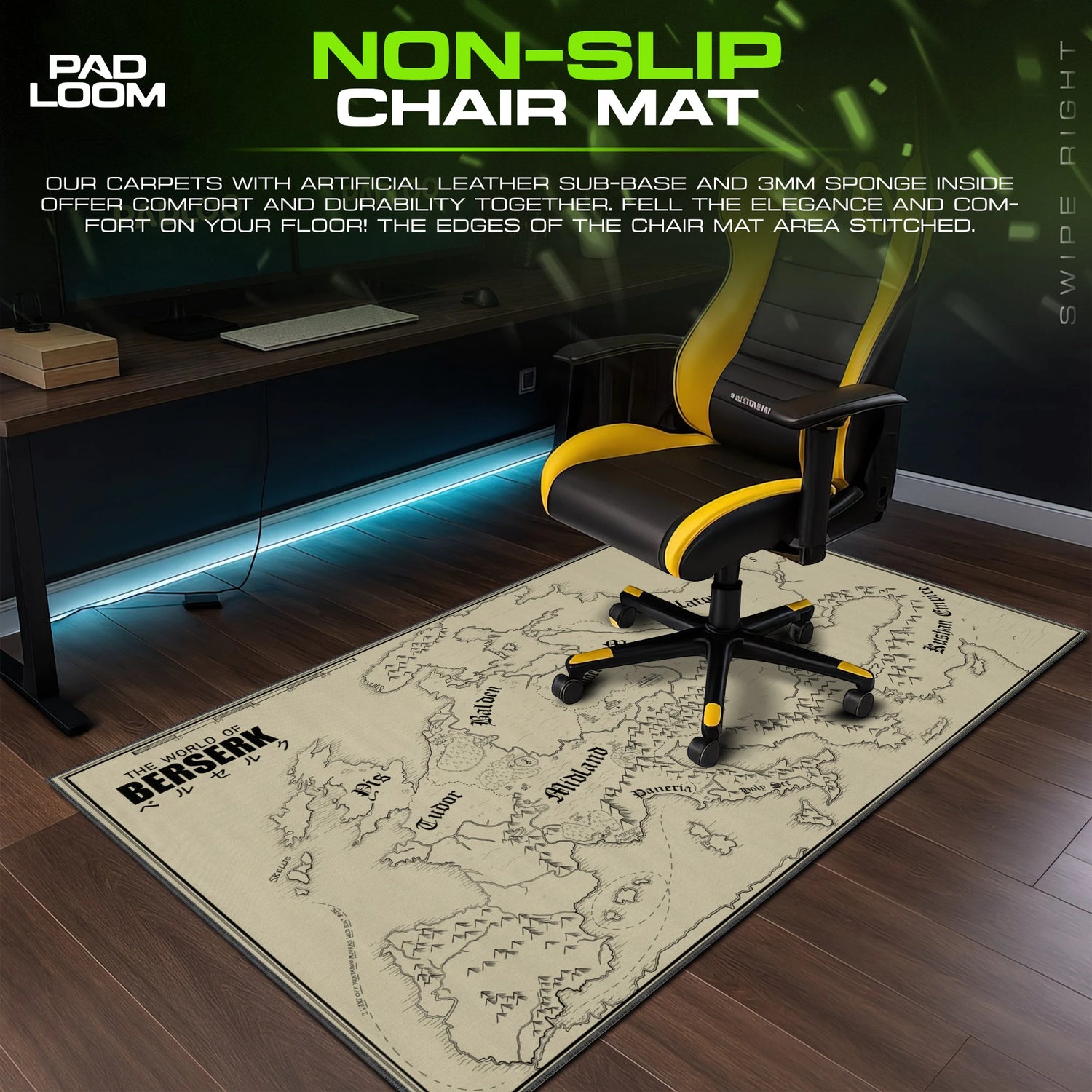 Berserk World Map Mouse Pad - Berserk Desk Mat
