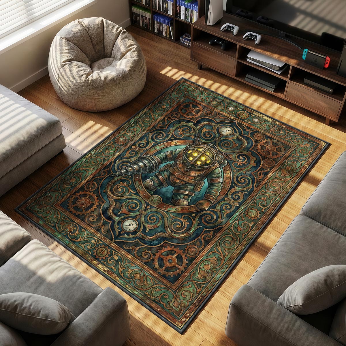 Big Daddy Steampunk Rug - BioShock Chair Mat