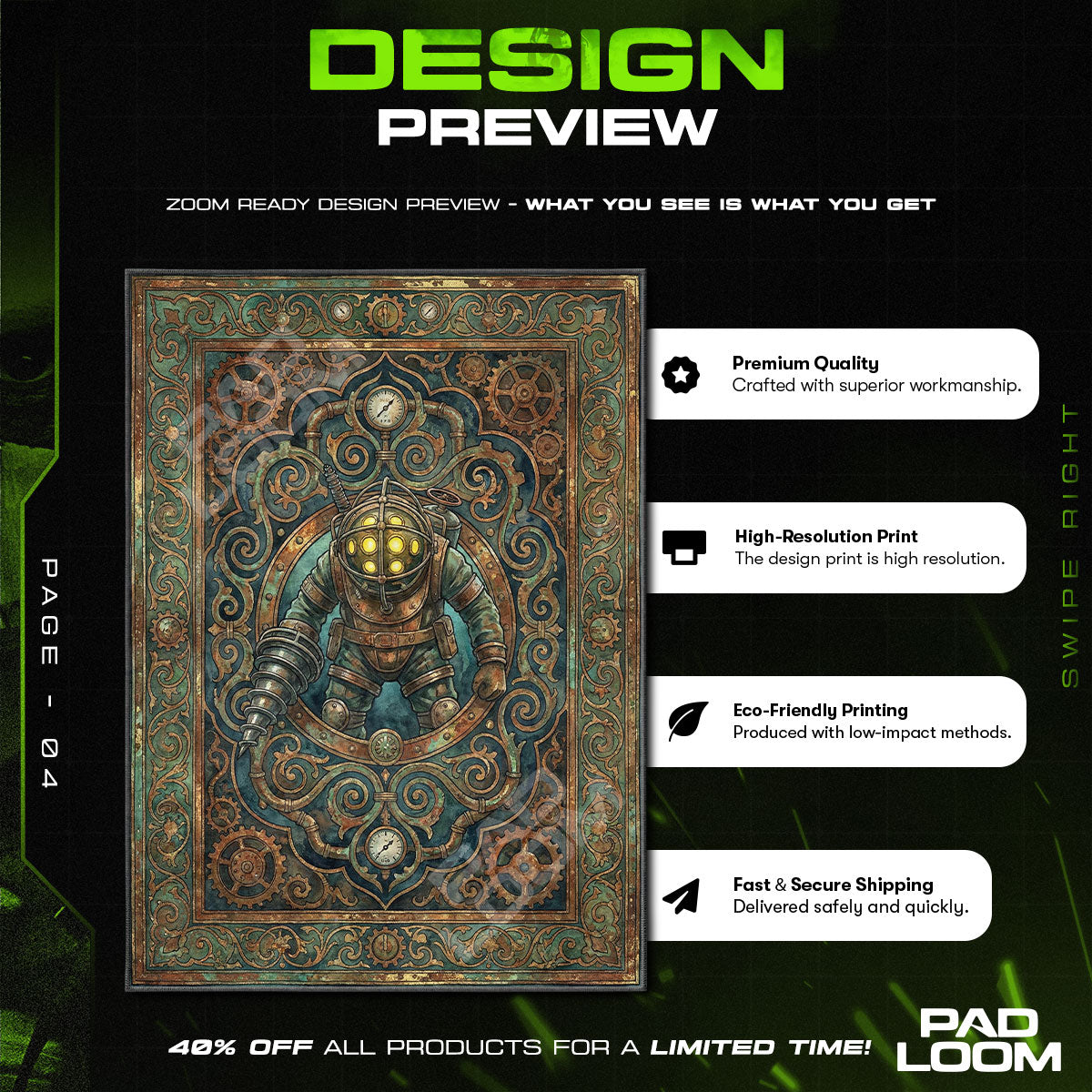 Big Daddy Steampunk Rug - BioShock Chair Mat