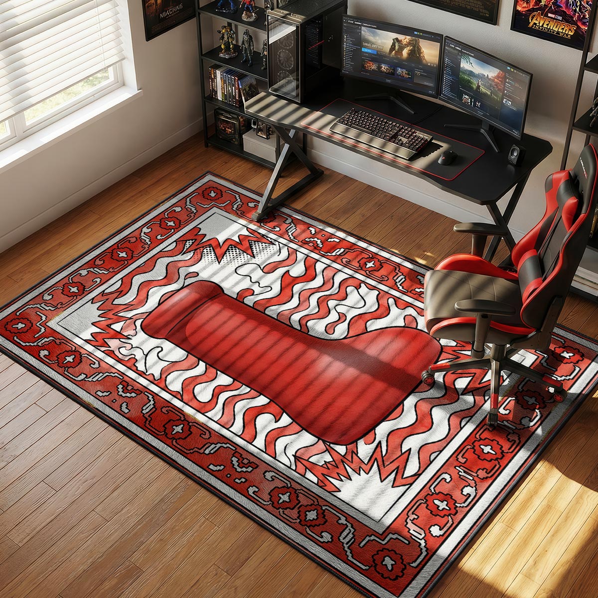 Big Red Boot Viral Cartoon Floor Decor rug — main product view