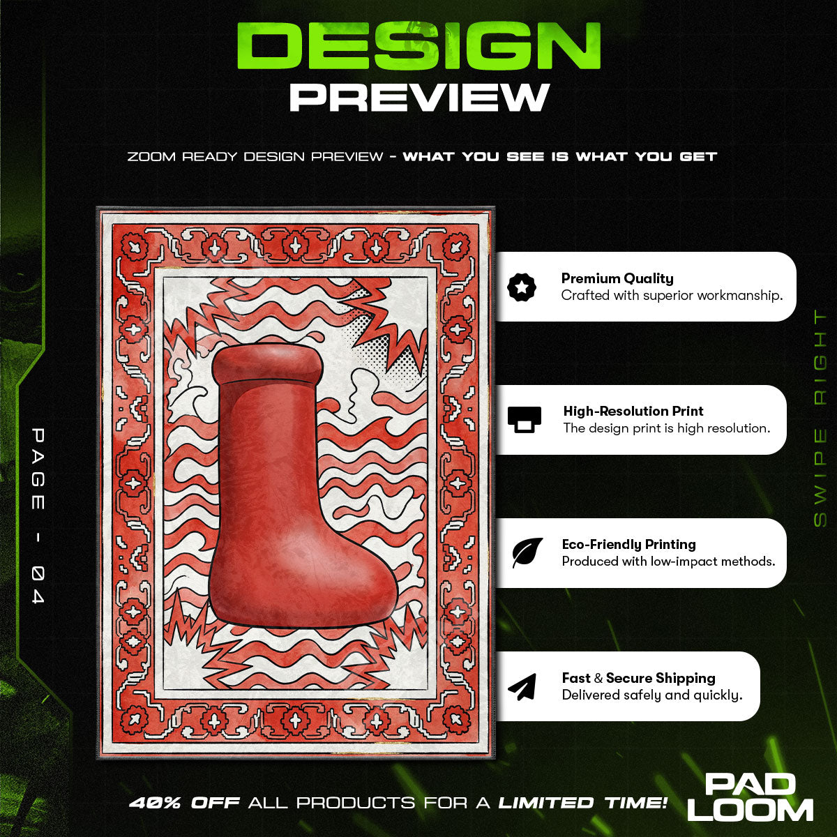 Decor character design printed on rug