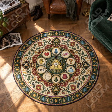 Bill Cipher Wheel Round Rug - Gravity Falls Chair Mat