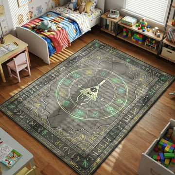 Bill Cipher Zodiac Gravity Falls Cartoon Area rug — main product view