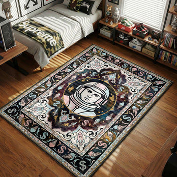 Billionaire Boys Club astronaut logo with ice cream cones rockets and dollar signs hypebeast area rug