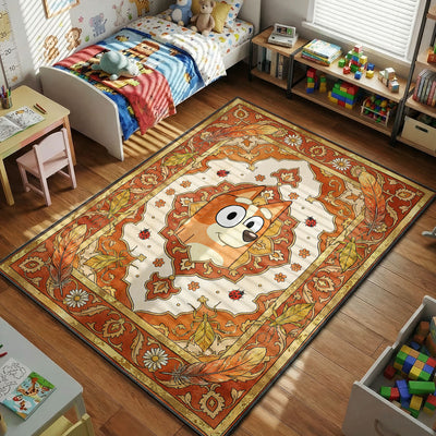 Bluey Bingo Autumn Rug - Kids Floor Mat