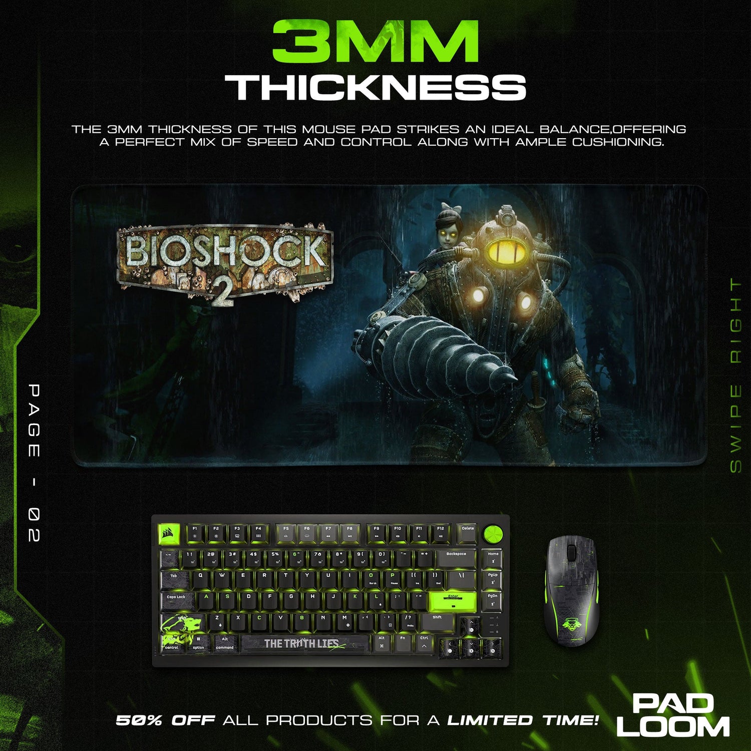 Bioshock – Big Daddy Descent Mouse Pad, Gamer Desk Mat Padloom