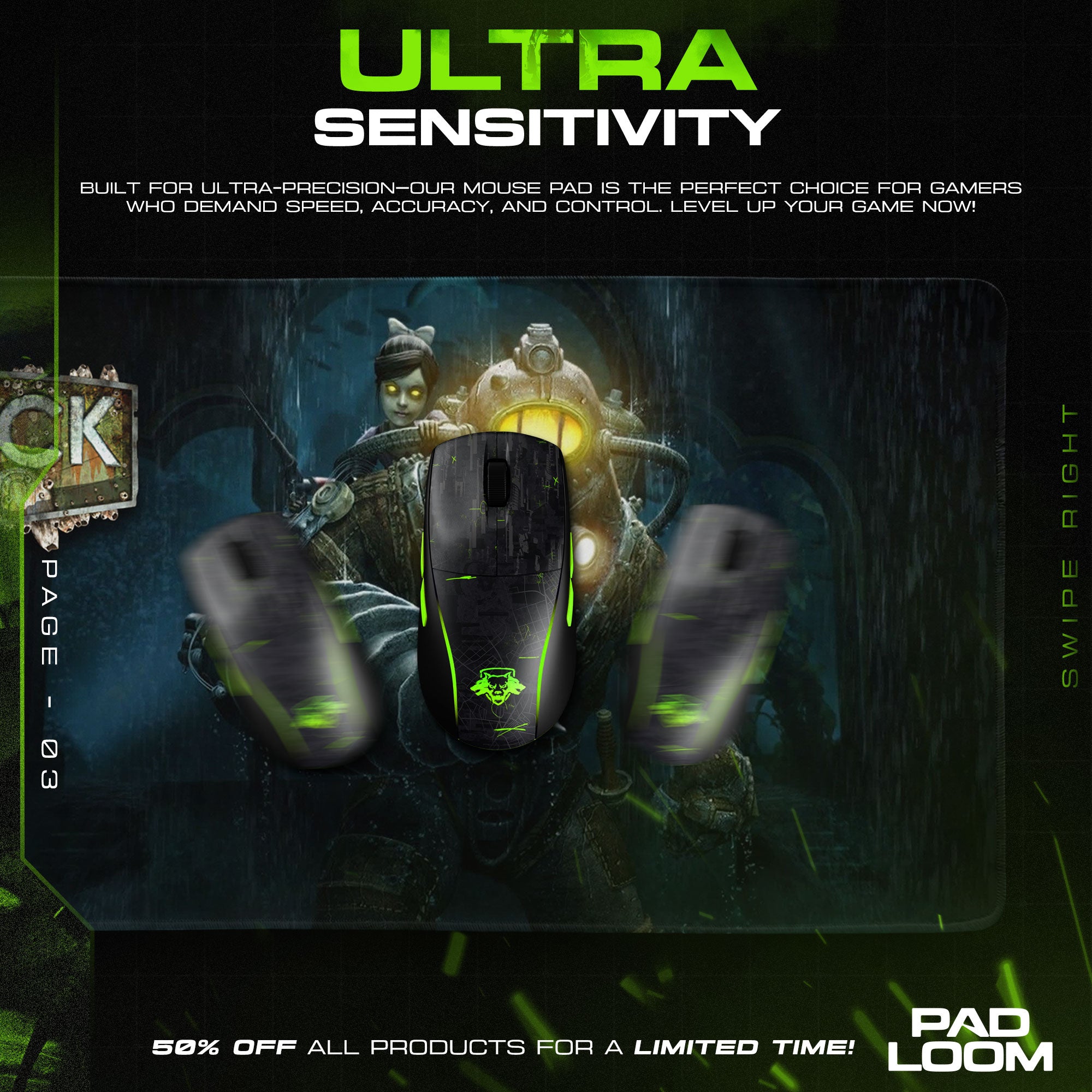 Bioshock – Big Daddy Descent Mouse Pad, Gamer Desk Mat