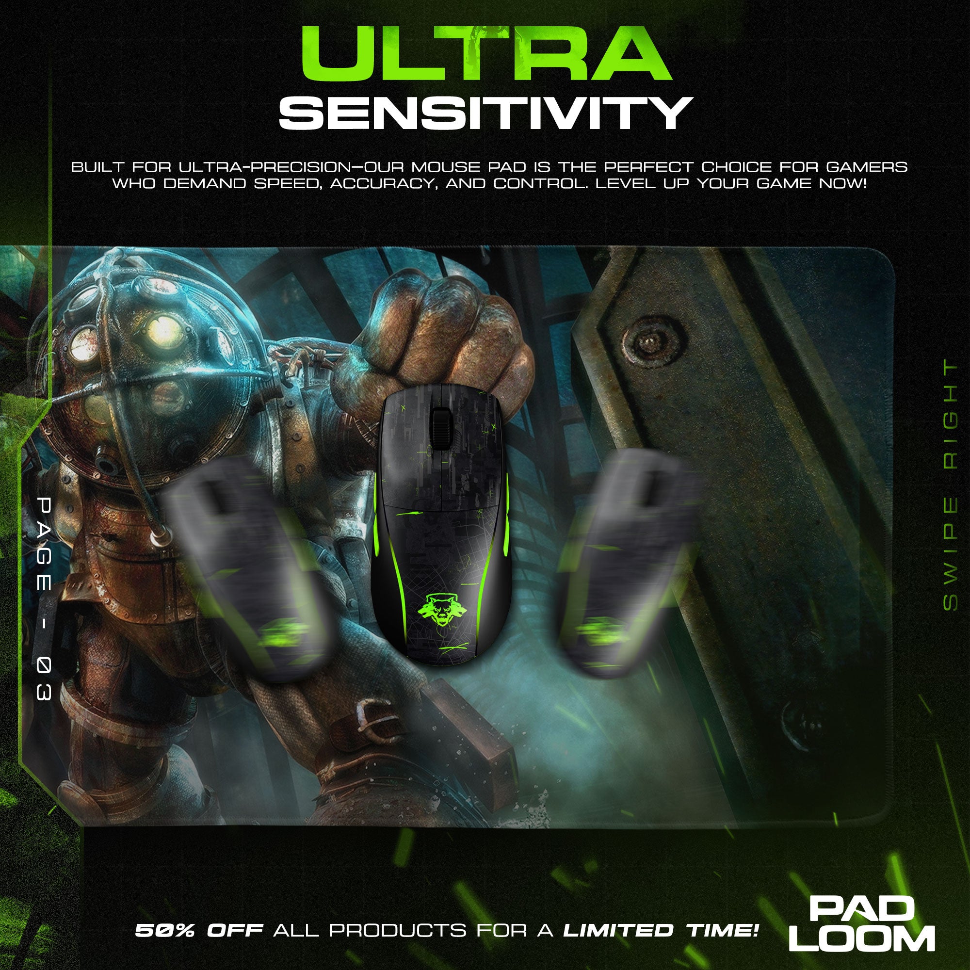 Bioshock – Drill Charge Pose Mouse Pad, Gamer Desk Mat