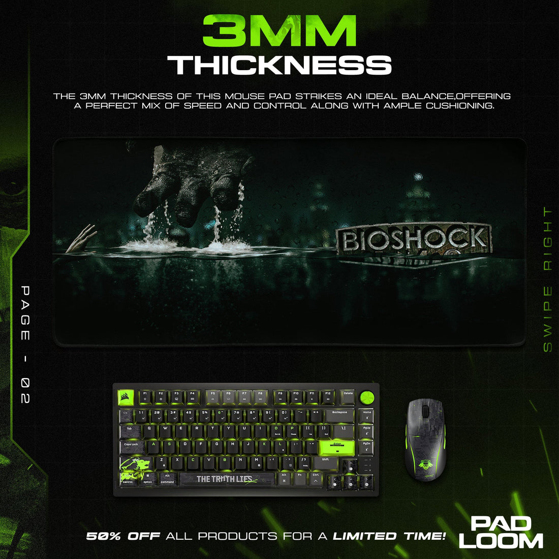 Bioshock Mouse Pad - Deep Sea Gaming Desk Mat Padloom