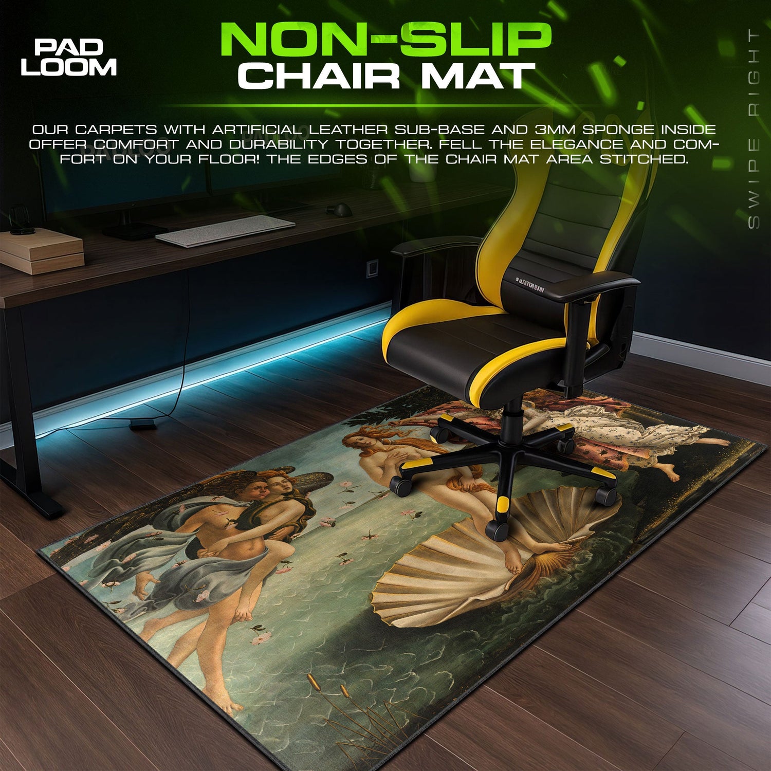 Birth of Venus Mouse Pad - Renaissance Art Desk Mat Padloom