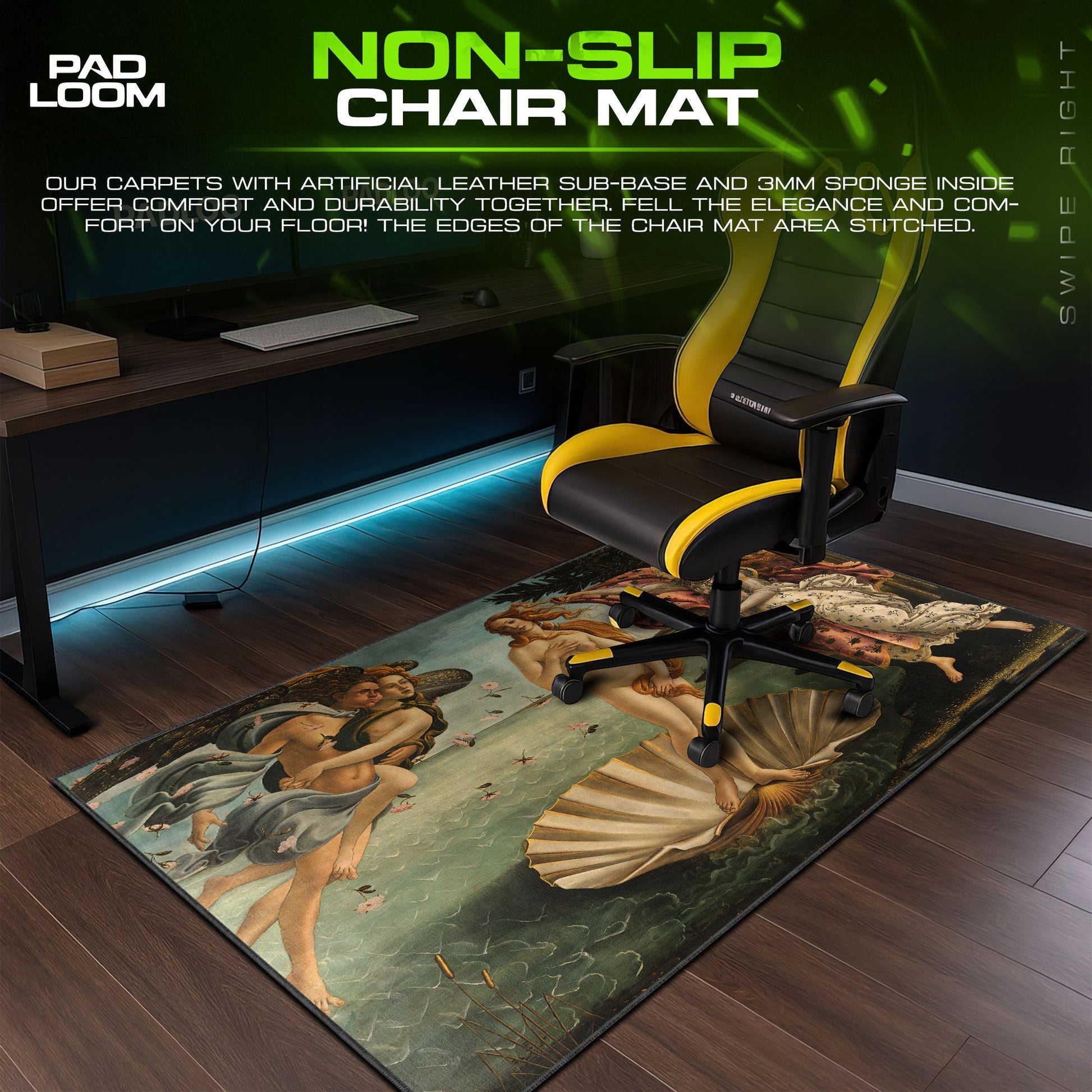 Birth of Venus Mouse Pad - Renaissance Art Desk Mat Padloom