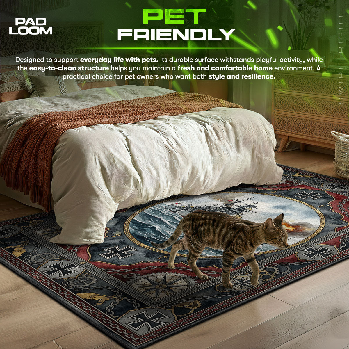 Bismarck Iron Salvo Rug - World of Warships Chair Mat