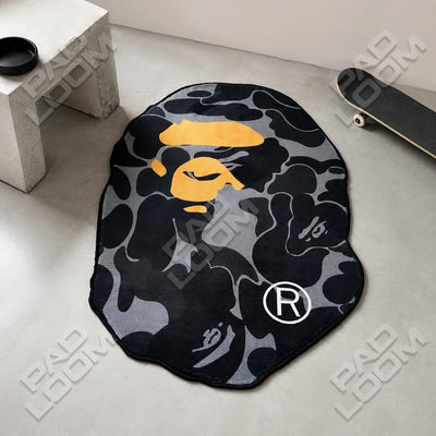 Black Bape Rug - Shaped Gaming Room Area Rug