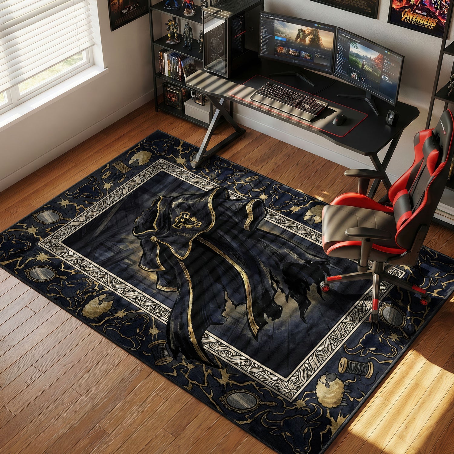 Black Bulls Mantle Grimoire Black Clover Chair rug — main product view