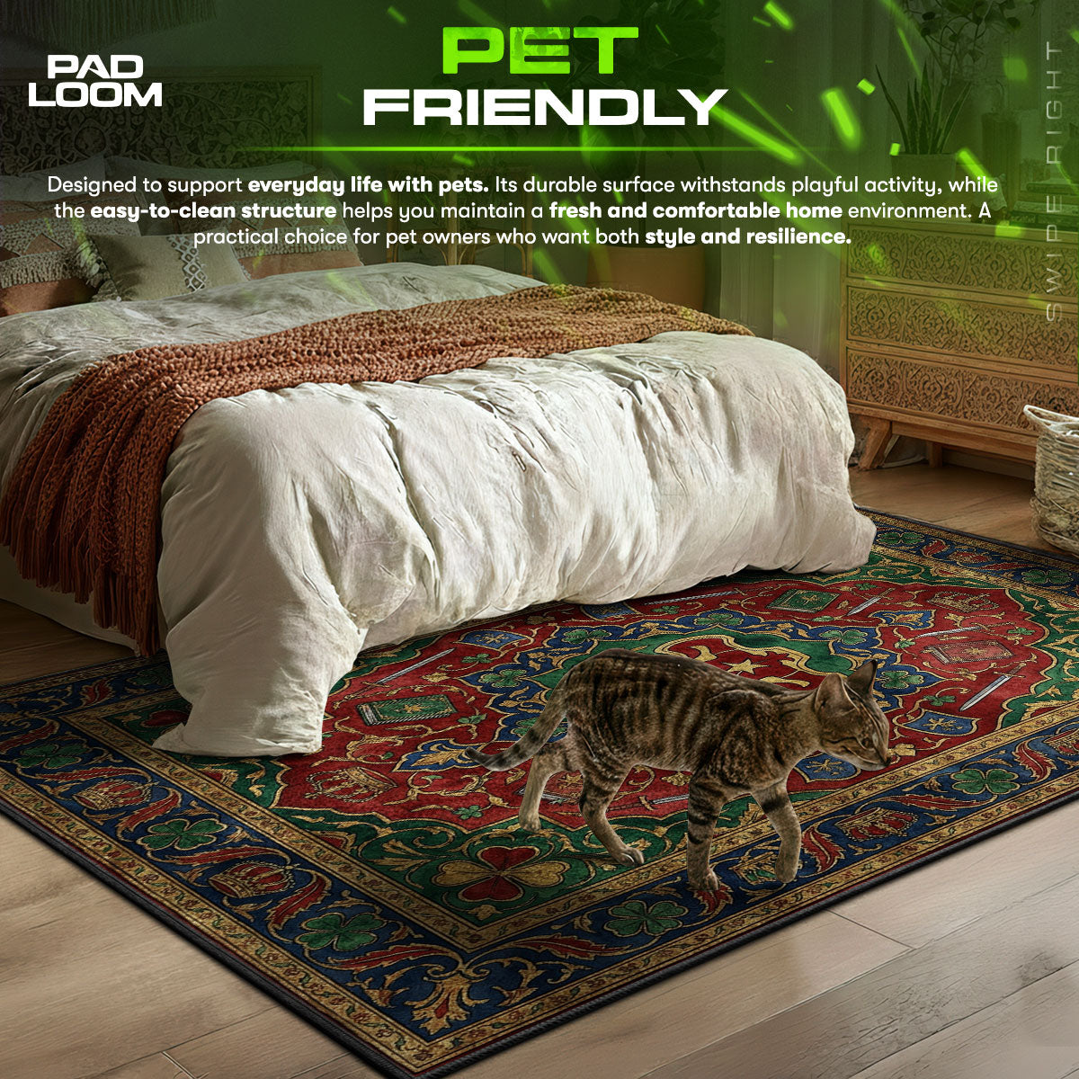 Black Bulls Royal Crest Rug - Black Clover Chair Mat