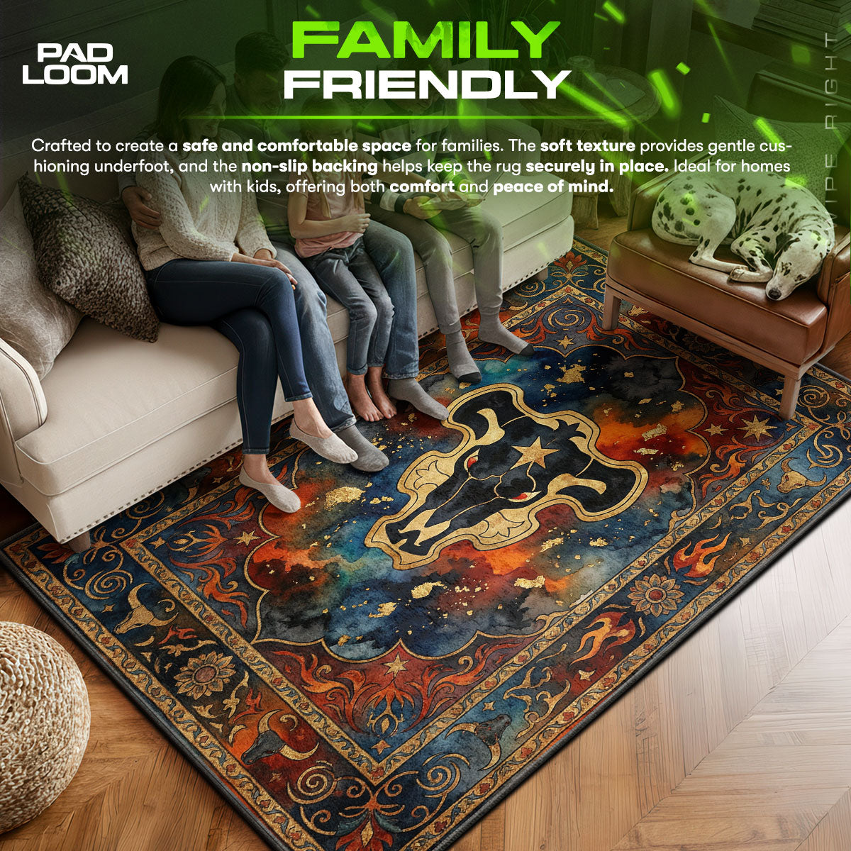 Black Bulls Squad Emblem Rug - Black Clover Chair Mat